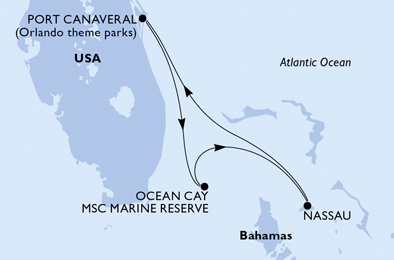 Itinerar plavby lodí - Plavba Bahamy